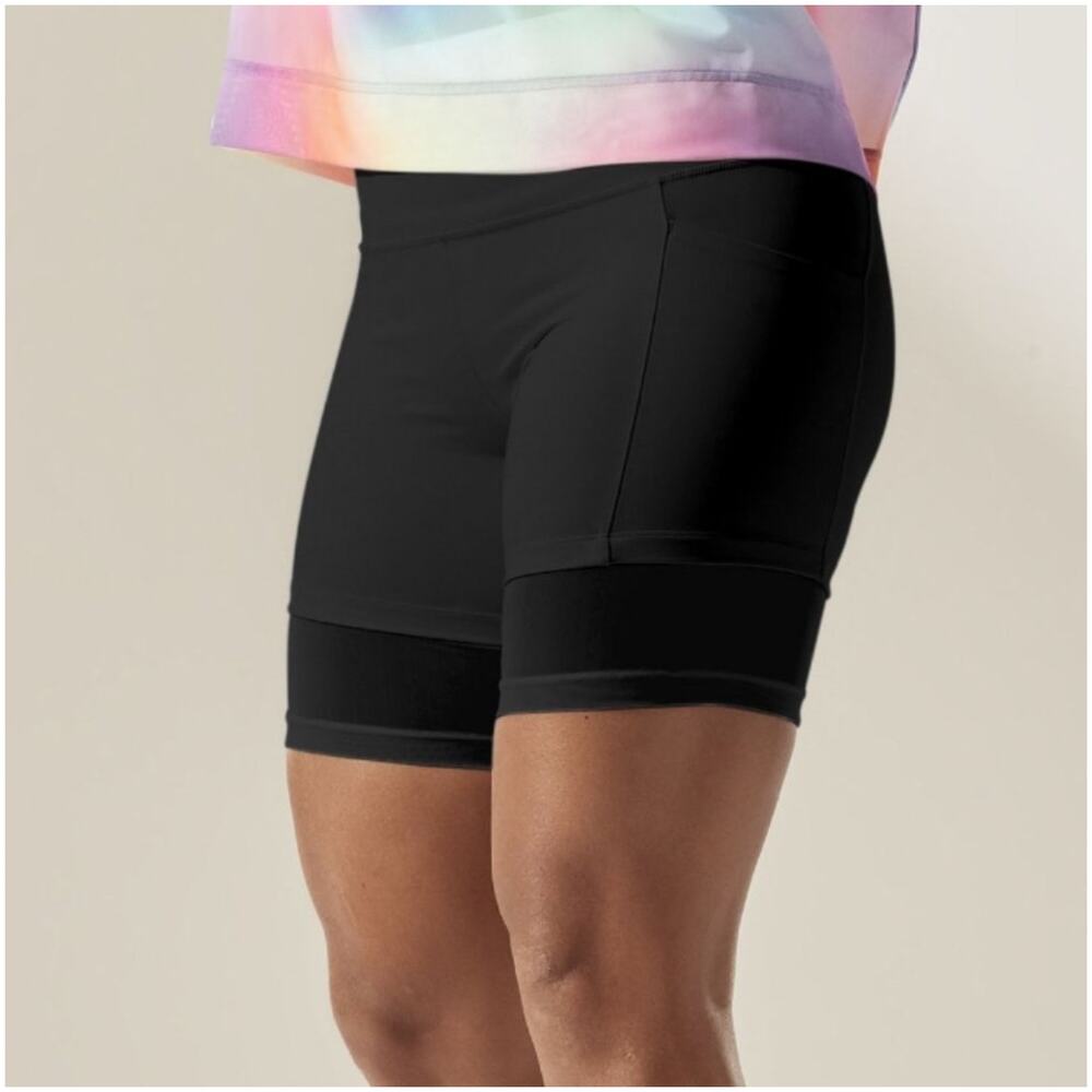 Athleta Shorts Womens Small Black Mesh Me Up 8" Biker Yoga Athletic Workout Gym